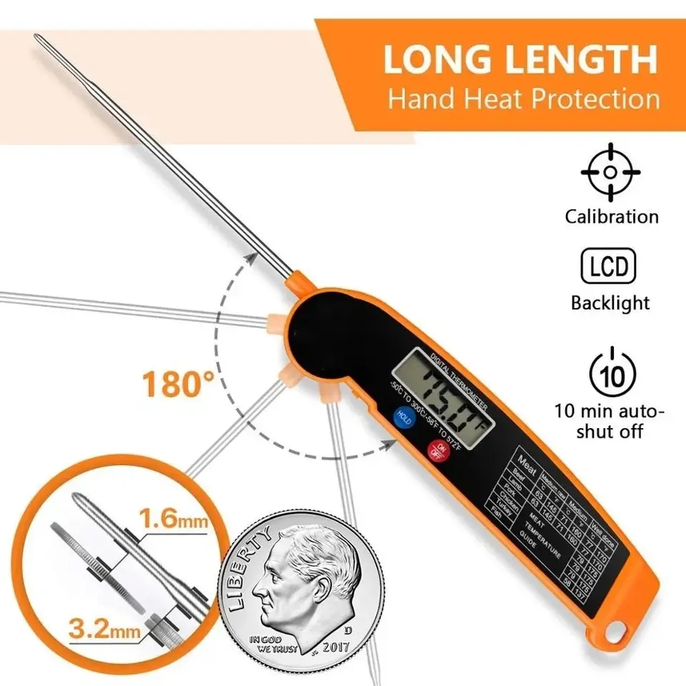 Thermometer Digital - 1 Adet Dijital Mutfak Termometresi, Et,